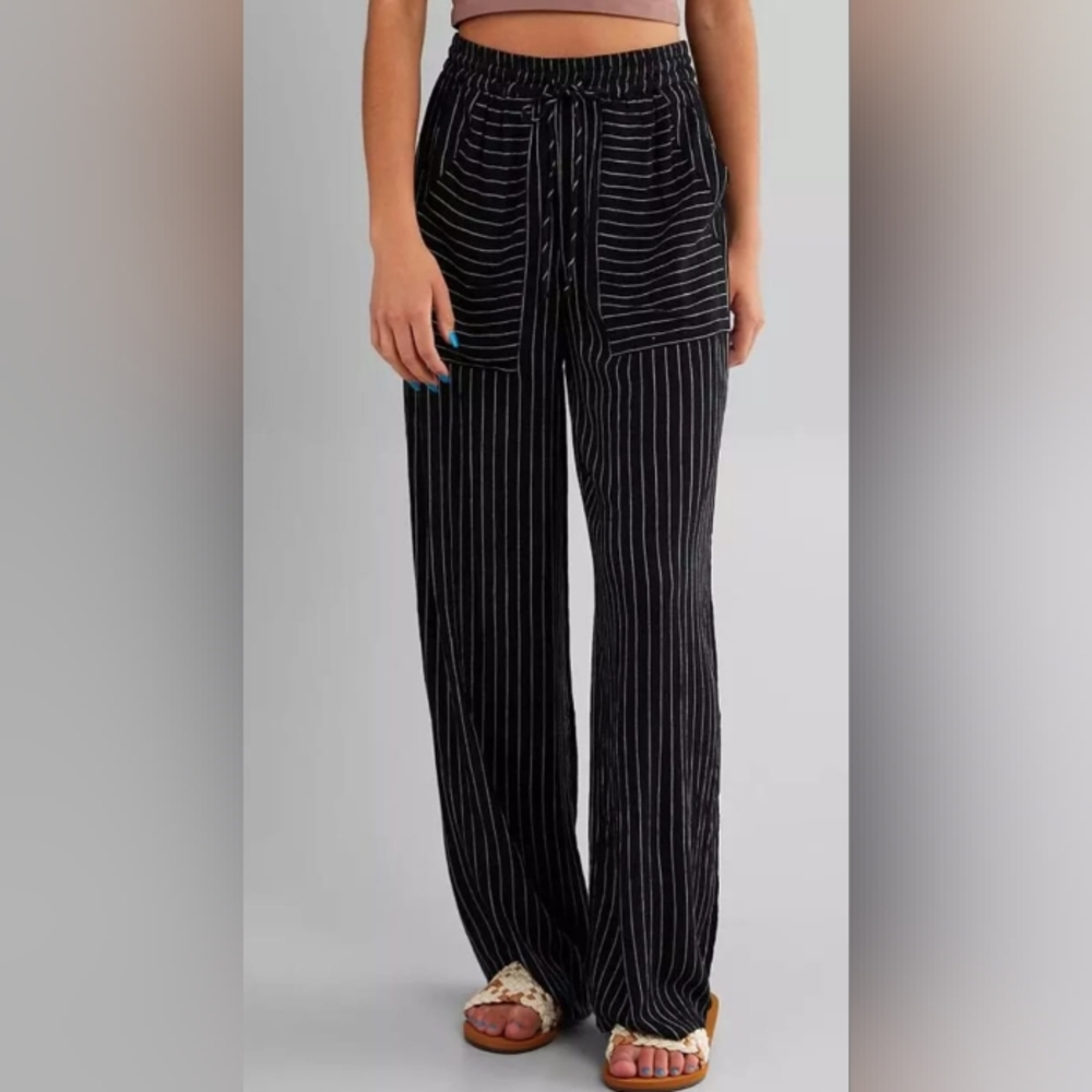 Billabong Wandering Heart Wide Leg Striped Pants Women's Size L